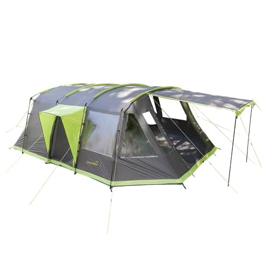 skandika Nordland - 6 Personas - Tienda de campaña Familiar/Grupos - túnel - Suelo bañera - mosquiteras (Gris/Verde)