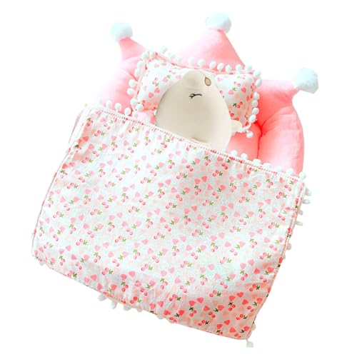 Babypuppenzubehör Bettwäsche -Set - Soft Decken Kissen Puppen Playset | Amerikanische Puppenmöbel | Bettwäsche Kit Playset | Gemütliche Bettzubehör Für Kinder Tun Sich Spielen Und Puppenhaus