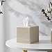 Haocoott Tissue Box Cover Square, Resin Facial Tissue Holder Covers Cube Toilet Paper Holder Case Dispenser Home Decorative for Bathroom Kitchen Bedroom Living Room Office (Beige)
