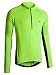 KORAMAN Mens Long Sleeve Cycling Jersey with Thumb Hole Quick Dry Bike Biking Shirts Green XL
