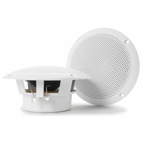 Power Dynamics MS40-2 Altavoces 50 W Resistentes al Agua, Potencia 50 W, 4 Pulgadas, Ideal para integrar en Salas de baño, Barcos, Piscinas