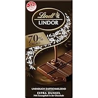 Lindt Schokolade LINDOR 70 % Kakao, Promotion | 100 g Tafel | Edelbitter-Schokolade mit einer unendlich zartschmelzenden Füllung | Schokoladentafel | Schokoladengeschenk, 2023 Version