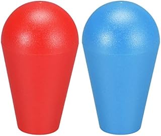 sourcing map Ellipse Oval Joystick Head Rocker Ball Top Handle Arcade Game DIY Parts Replacement Red Blue 2Pcs