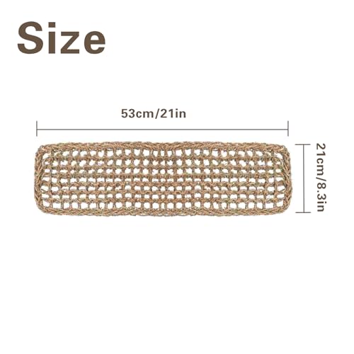 Vogel Seegrasmatte,Vogel Hängematte mit Haken Natürliches Seegras-Gewebenetz Reptil Hängematte Netzmatte für Nymphensittich Hamster Meerschweinchen Ratten,52 x 20 cm