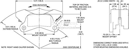 WILWOOD 120-7740-BK, GP310 BRAKE CALIPER, 1984-2012 MOTORCYCLE, REAR, RIGHT, BLACK