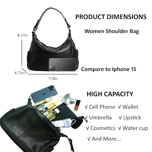 Genuine Leather Messenger Hobo Bags Crossbody Handbag for Women Shoulder Bag with Adjustable Straps4
