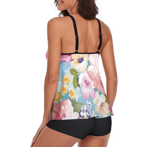 Maillot de Bain Tankini Fleurs en Aquarelle pour Vos Journées et Soirées Plage