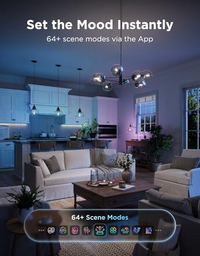 Image of Govee Edison Bulbs, Smart Vintage Light Bulbs, RGB Color Changing and Tunable White, Compatible with Matter, Alexa & Google Assistant, LED Filament Bulb, ST19(58), E26 Base for Home Decor, 4 Pack