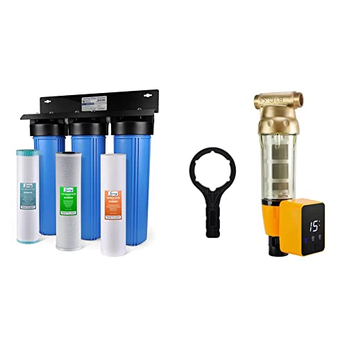 iSpring Whole House Water Filter System w/Sediment, Carbon Model WGB32BM & WSP50ARB Spin Down