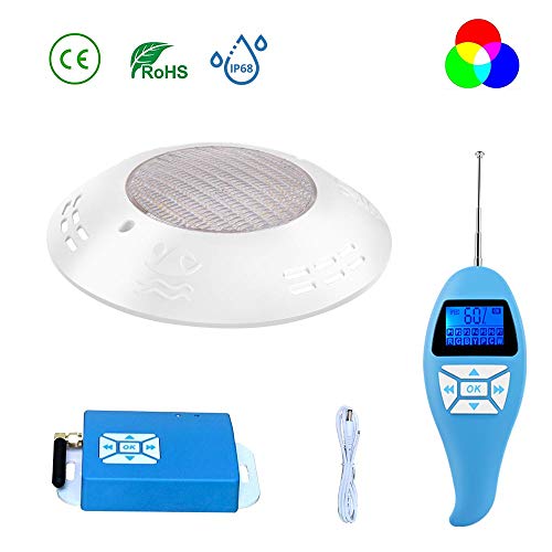 LyLmLe Led Piscina 20W Foco LED Plano Sincronizador externo RGB con Control Remoto para Superficie Sumergible Iluminación Impermeable IP68,12V AC(1 Foco)