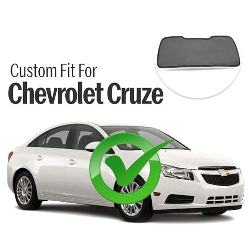Image of Autofact Dicky Curtain for Chevrolet Cruze | Custom Fit Rear Windshield Sunshade | Foldable Mesh | Privacy & Cooling Car Accessory | Car Rear Sun Shade UV Block Easy Install Durable Black Mesh