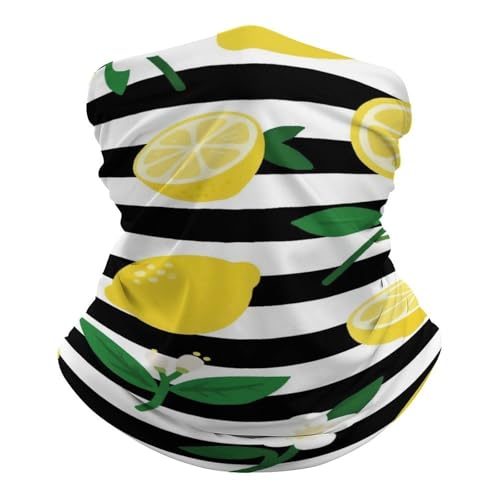 SVEFDOC Multipurpose Head Wrap Fashion Branches With Lemons Green Leaves Art Helmet Liner Headwear for Outdoor Climbing Camping Hiking Cancer Hats Chemo Cap, Moisuture Wicking Neck Gaiter
