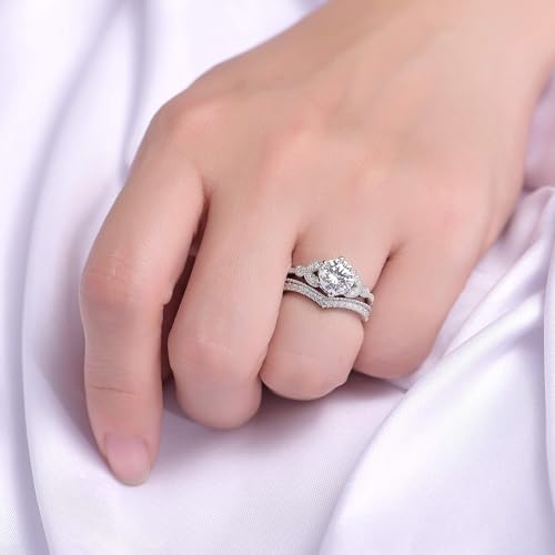 DovEggs Moissanite Engagement Rings for Women Wedding Ring,1.5ct 7.5mm FGH Color Moissanite Lab Grown Diamond Engagement Ring Wedding14k Gold Sterling Silver3