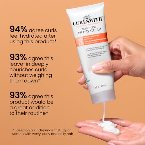 Image of Curlsmith - Weightless Air Dry Cream - Vegan Leave-In Conditioner for Any Hair Type, Smooths Hair (8 fl oz)