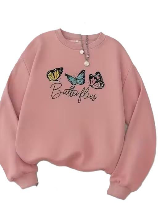 Women Stylish Printed Fleece Stshirt Comfortable Oversized Casual Winter r Hoodie for Daily Use Pink XL-image-19