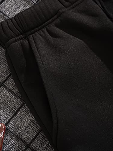 COZYEASE Men's Letter Graphic Print Sweatpants Drawstring Waist Slant Pocket Casual Pants3