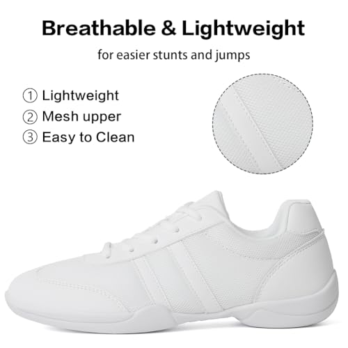 Image of CADIDL Cheer Shoes Women White Cheerleading Dance Shoes