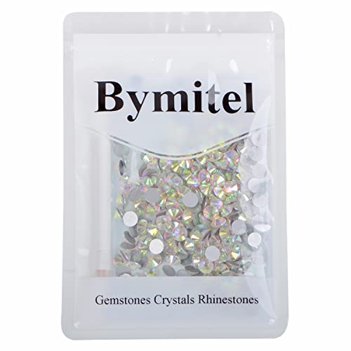 Image of 288 Pieces Nail Rhinestones Art Non Hotfix Round Glue Flatback Glass Crystals for DIY Jewelry Making with a Pick Pen (Ss30 288pcs, Crystal AB)