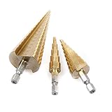 Beetrie Juego de 3 piezas, de titanio recubierto HSS, vástago hexagonal, brocas 4-12/4-20/4-32 mm