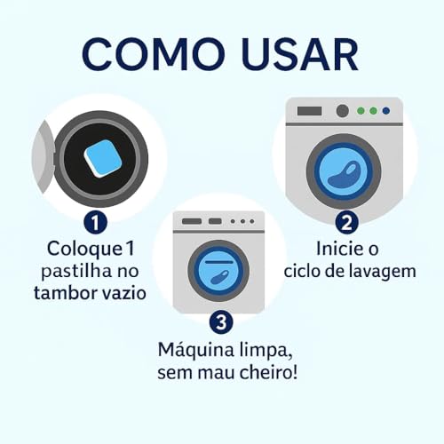 Kit com 10 Tabletes de Limpeza para Máquina de Lavar – Limpador Efervescente Potente Contra Manchas, Resíduos e Mau Odor - Premium #3