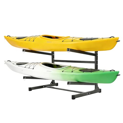 GarveeLife 2-Tier Kayak Storage Rack Heavy Duty Freestanding, Weather-Resistant for Kayaks, Canoes, SUPs & Paddleboards, Indoor/Outdoor for Garage, Dock or Shed by GarveeLife - Image 2