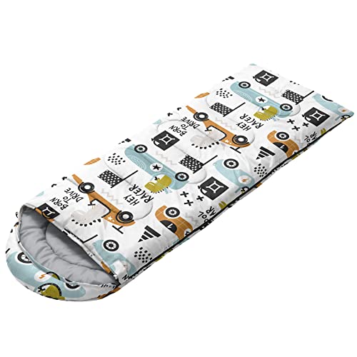 Bolsa de dormir para niños, estampado Dinosaur Race, ligera, cálida y portátil, resistente al agua para camping y senderismo miniatura 2