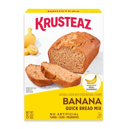 Krusteaz Banana Quick Bread Mix, Made with Real Bananas, 15.0