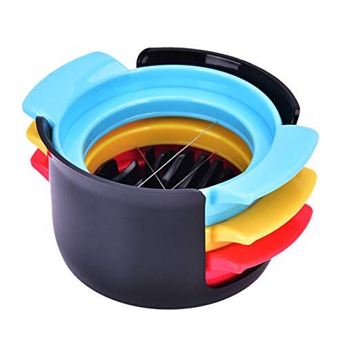 Egg Slicer for Hard Boiled Eggs Strawberry Cutter with Stainless Steel Wires Blue