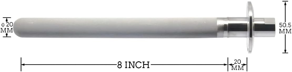 1.5" Tri-Clamp Stainless Steel Diffusion Stone, 2 Micron Aeration, Carbonation With 1/4" NPT CO2 Inlet (8" Length, 1/4" Female NPT)