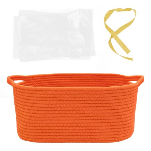 Image of Woven Basket with Gift Bags and Ribbons, 14 inchX10 inchX6 inch Storage Basket Orange