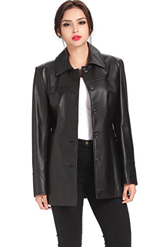 Bgsd Women Megan Lambskin Leather Car Coat Black Medium #TOP4
