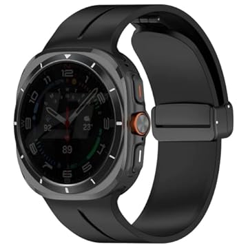 Pulseira Silicone Fecho Magnetico LTimports, compativel com Galaxy Watch Ultra 47mm Sm-L705 e Sm-L705F (LT-Preto)
