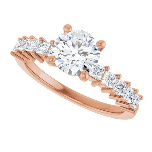1 Ct Round Cut Lab Grown 3 Stone Statement Engagement Ring for Women
