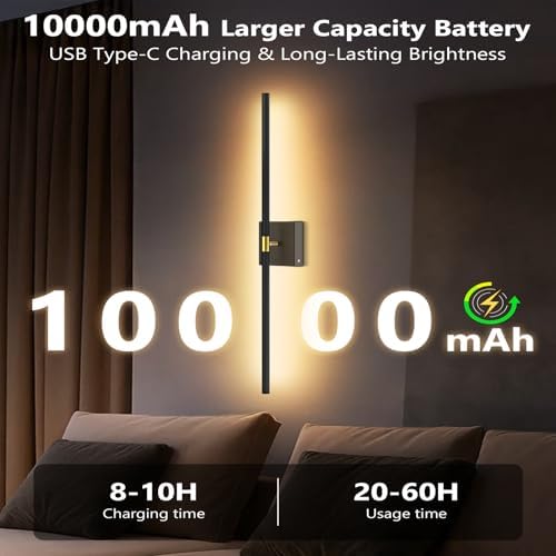 Yogaret Wall Sconces Set of 2 - Rechargeable Wall Light Indoor with Remote — view 2