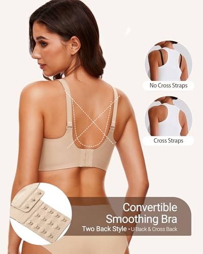 Image of Gailife Smooth Wireless Jelly Bras for Women No Underwire Seamless Push Up Bra Full Coverage Soft Suppor Tshirt Bralettes