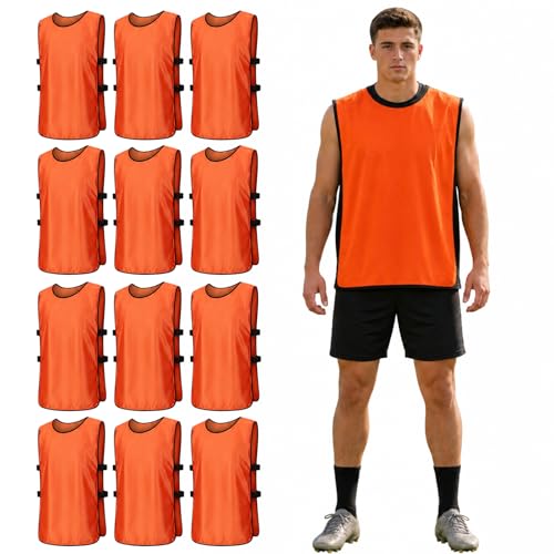 Chasuble hockey basket rugby orange adulte 47x70cm pour en finir avec la confusion sur le terrain