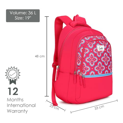 Image of Genie Kleid Laptop Backpack for Women & Girls (36L) | Stylish Office, College & Travel Laptop Backpack | Multi-Compartment, Water Resistant, Lightweight | Pink