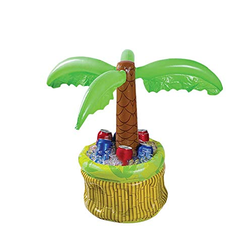 Seau à glace gonflable d'arbre de noix de coco, barre de service gonflable, seau à glace de boissons de bière de refroidisseur de palmier gonflable, seau à glace plus frais pour la piscine d'été