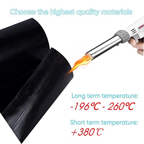 Image of PTFE Coated Fiberglass Telfon Tape,high Temperature Tape;Drying Mechanical Conveyor Belt; Welding Sealing Tape; -196℃ - +300℃ (Black, 100mm x 12yards x 0.18mm)