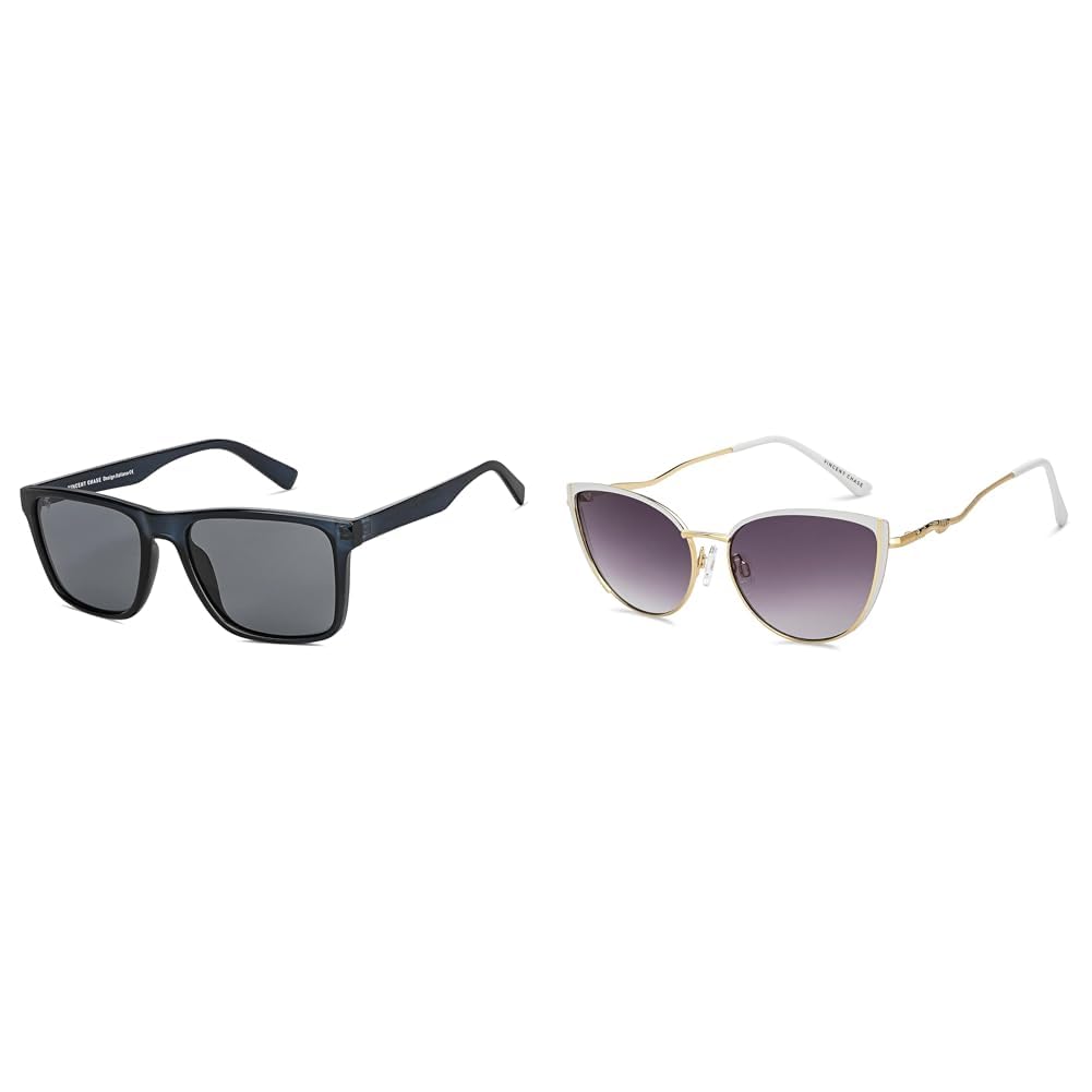 vincent chase eyewear Unisex Couple Polarized Round Sunglasses By Lenskart | Combo Sunglasses,Large, Assorted-picture-26