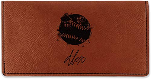 YouCustomizeIt Personalized Softball Leatherette Checkbook Holder - Single Sided