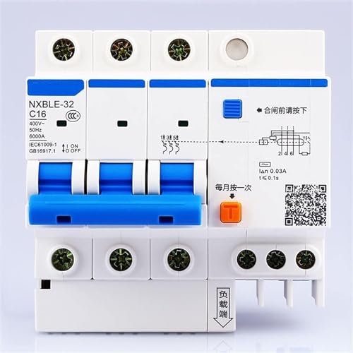 Disjoncteur AC 230/400 V NXBLE-32 interrupteur de protection différentiel triphasé 20A