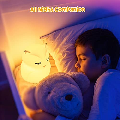 Mamtopia Owl Night Light For Toddler Baby Nursery Night Lamp Children Room Decor Silicone Kids Night Lights With Remote Control #TOP4