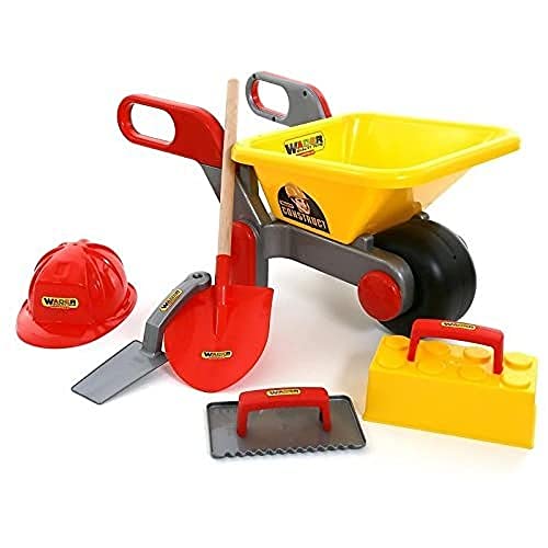 Wader Schubkarre Bauschubkarre mit Maurerwerkzeug Maurerset 6-teilig