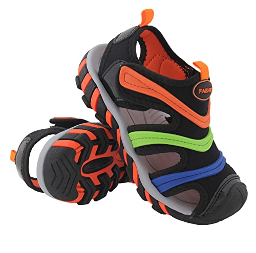QWICK-FIT Boys Kids Summer Sandals Closed Toe Walking Shoes