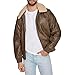 Levi's Men's Faux Leather Aviator Bomber Jacket with Sherpa Collar, Light Brown