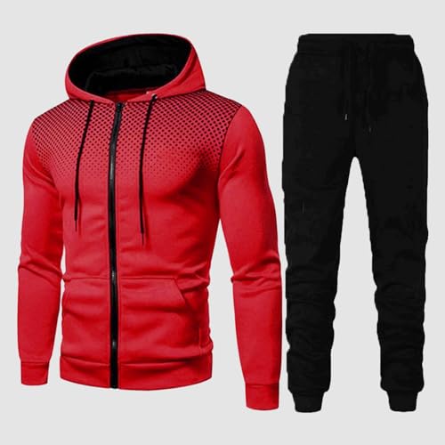 Points contrastés et style pour cet ensemble sportif pour hommes en molleton