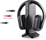 Wireless Headphones for Smart TV Watching with Transmitter Charging Dock, Digital Optical System, High Volume Headset Ideal for Seniors/Hearing Impaired, 100 Foot Wireless Range No Audio Delay