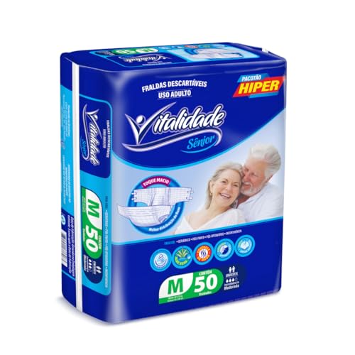 Fralda Descartável Geriátrica Prevent Care Vitalidade Sênior Pacotão Revenda Fita (TAMANHO M 50 UNID