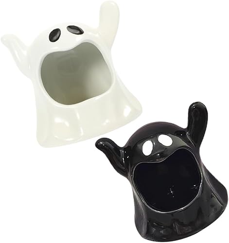 Miniatura 1 de Didiseaon Decoración para el hogar, 2 piezas, candelabro, mesa, decoración de porcelana blanca, portavelas de cerámica de Halloween, regalo de